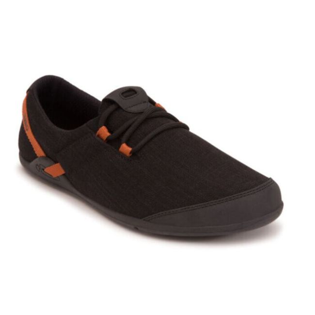 XERO SHOES HANA - CASUAL CANVAS COMFORT - MEN-BLACK / RUST (RAIN-FRIENDLY HEMP) - Click Image to Close